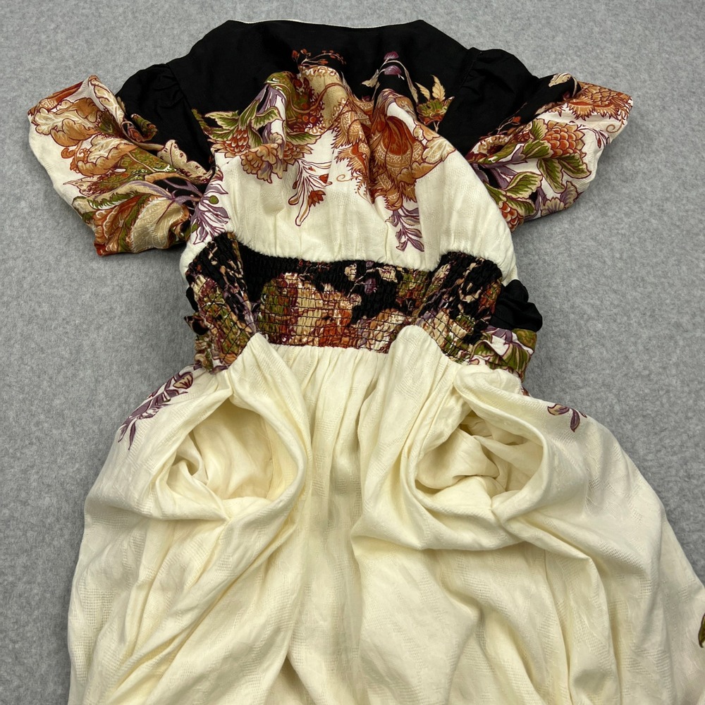 Anthropologie Catalina Button Front Dress Womens Medium Floral V-Neck Midi - Picture 3 of 11